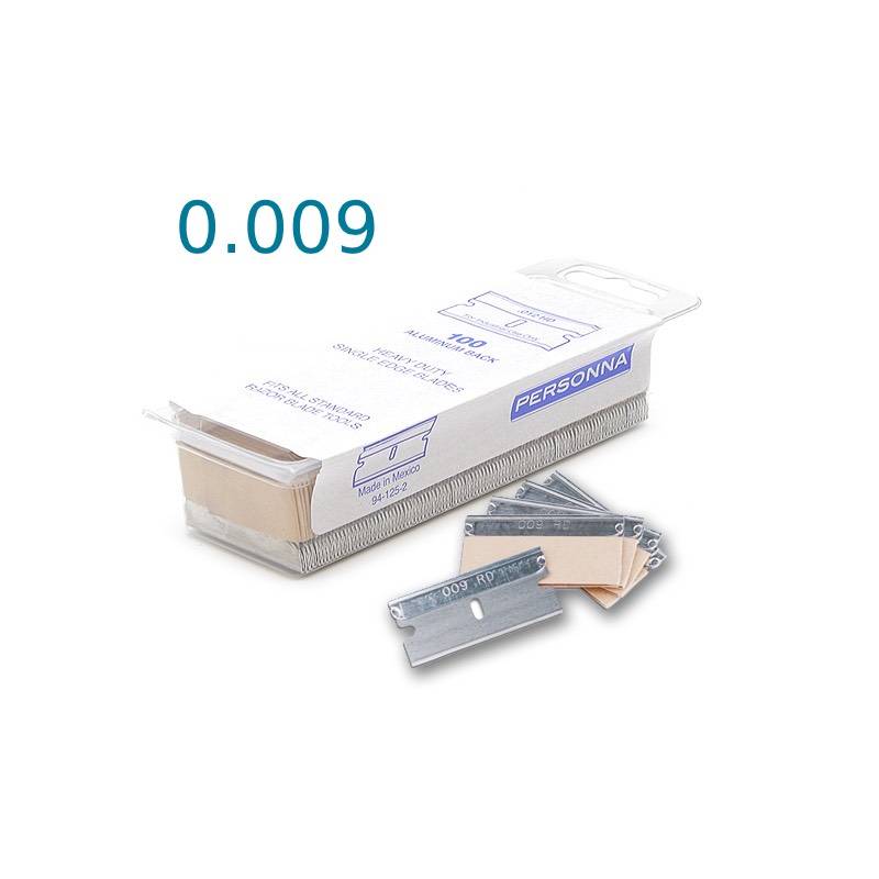PERSONNA® Regular Duty Single Edge Razor Blades .009" 100 Per Sleeve